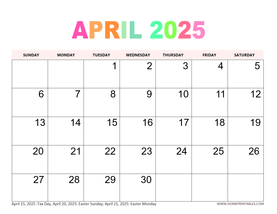 April 2025 Calendar 31 Best Free Printables For You Home Printables
