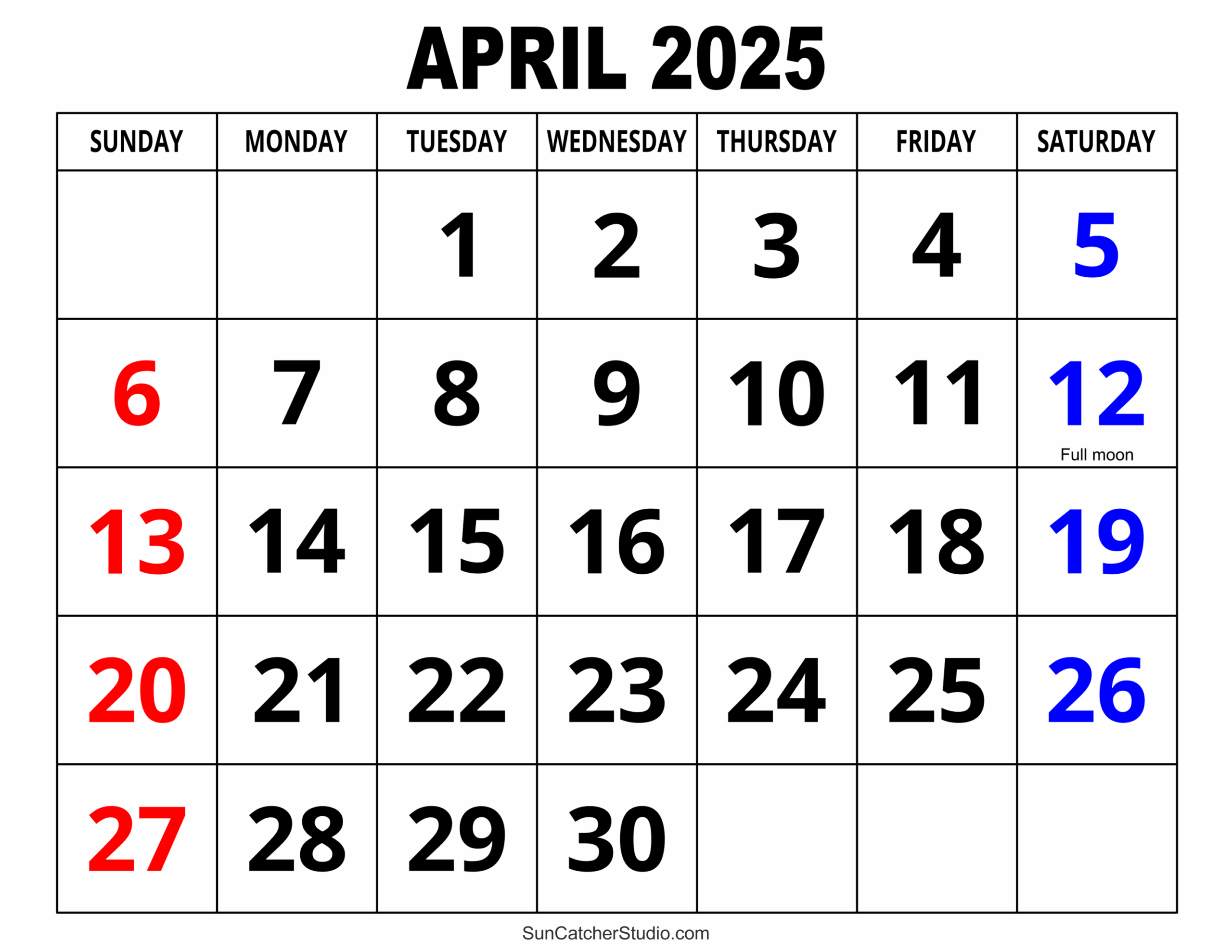 April 2025 Calendar Free Printable Free Printables Monograms Design Tools Patterns DIY Projects