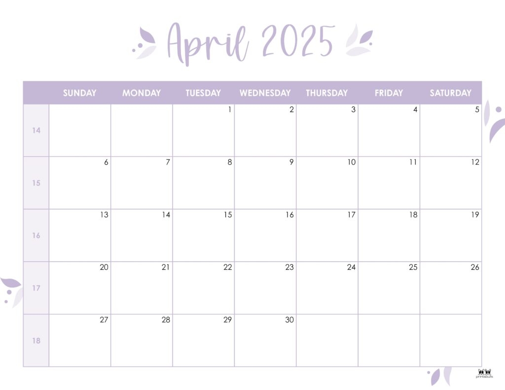 April 2025 Calendars 107 FREE Printables Printabulls