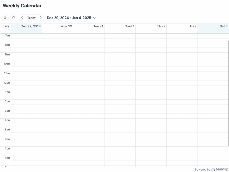 Printable Weekly Planner 2025 Teamup