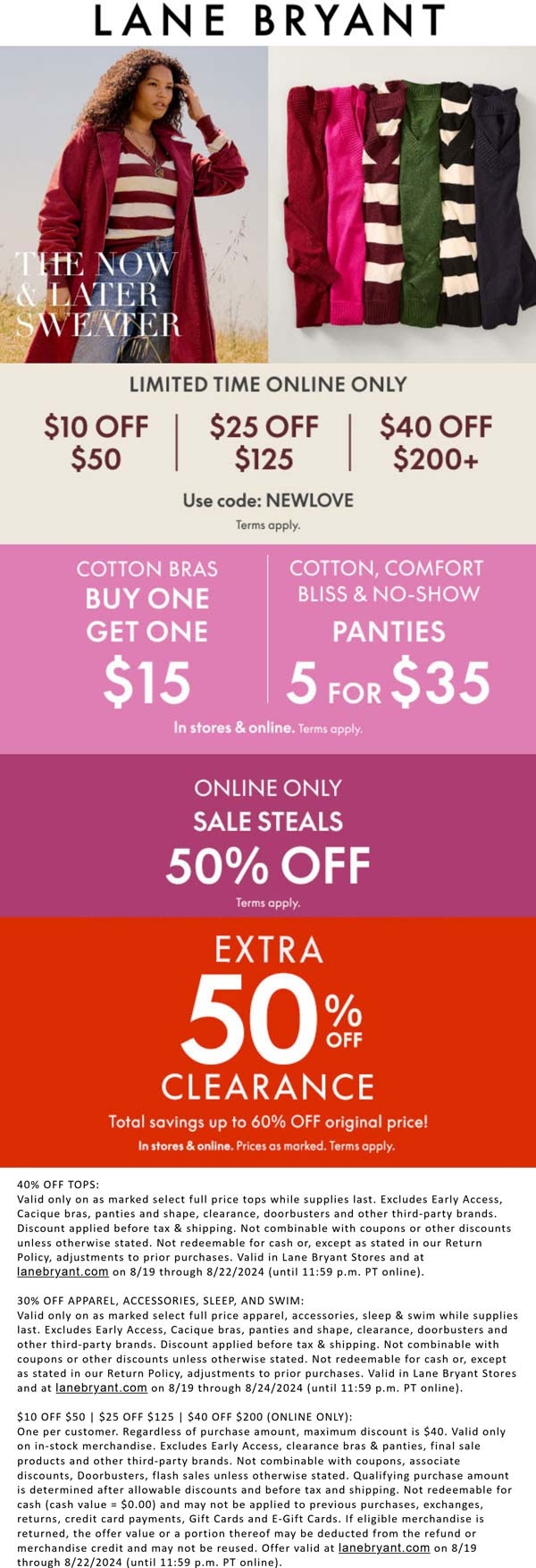  10 40 Off 50 At Lane Bryant Via Promo Code NEWLOVE lanebryant The Coupons App 