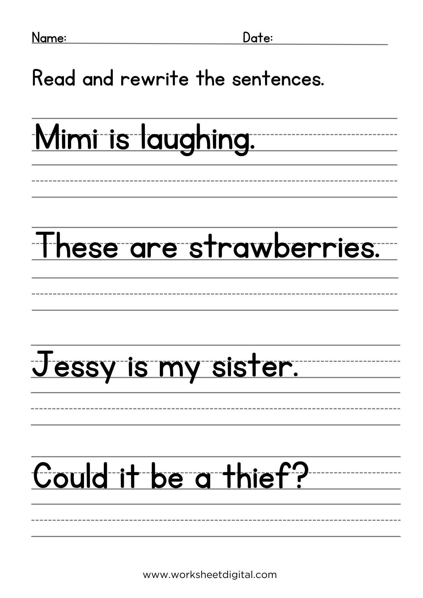 120 Sentences Writing Practice Worksheets Printable Writing Sentences Activity 1st 3rd Grade ELA Worksheets Homeschool Activities Etsy