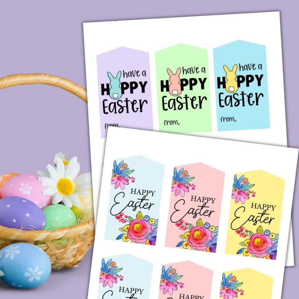 printable easter flower tag