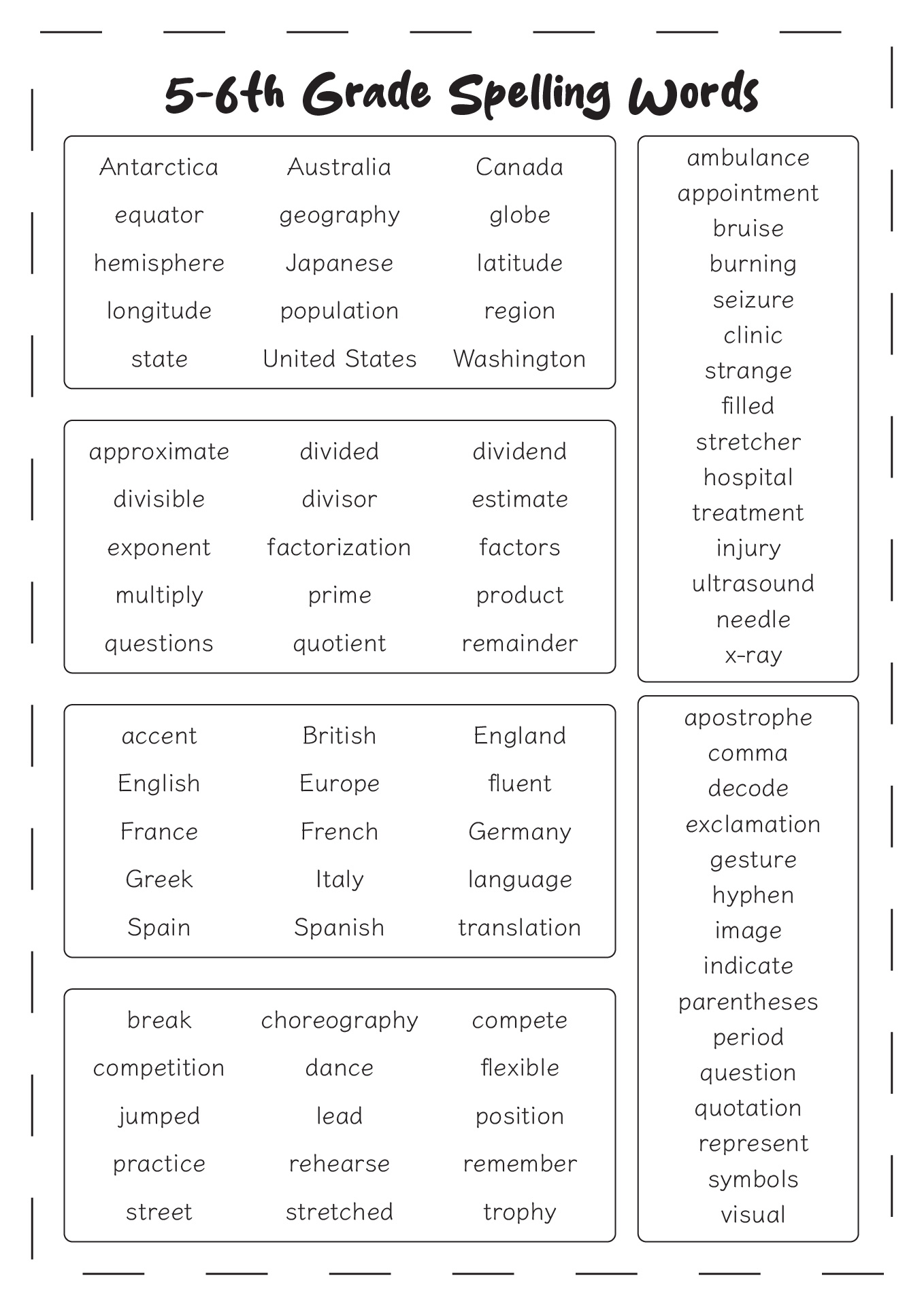 17 Sixth Grade Spelling Words Worksheets Free PDF At Worksheeto