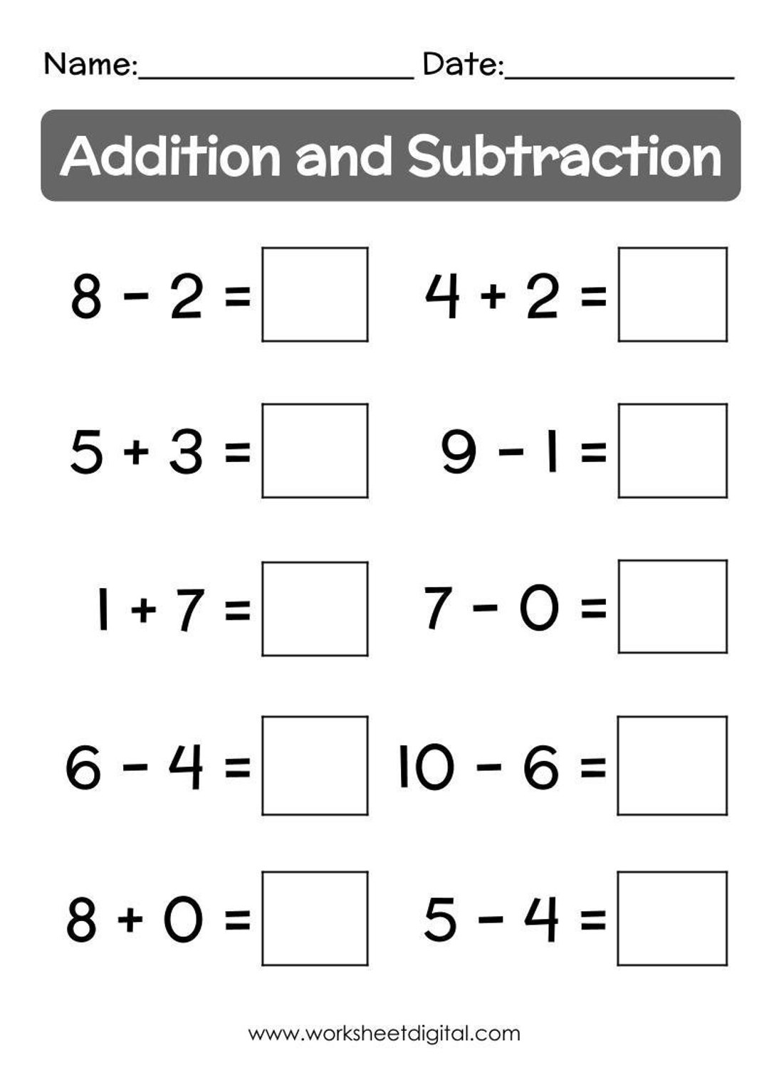 18 Printable Addition Subtraction Up To 10 Worksheets Printable Worksheets Library 18 Printable Addition Subtraction Up To 10 Worksheets Printable Worksheets Library