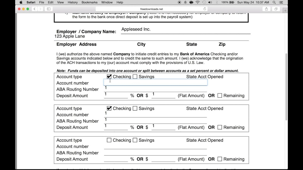 18 Printable Direct Deposit Form Bank Of America Templates Worksheets Library 18 Printable Direct Deposit Form Bank Of America Templates Worksheets Library