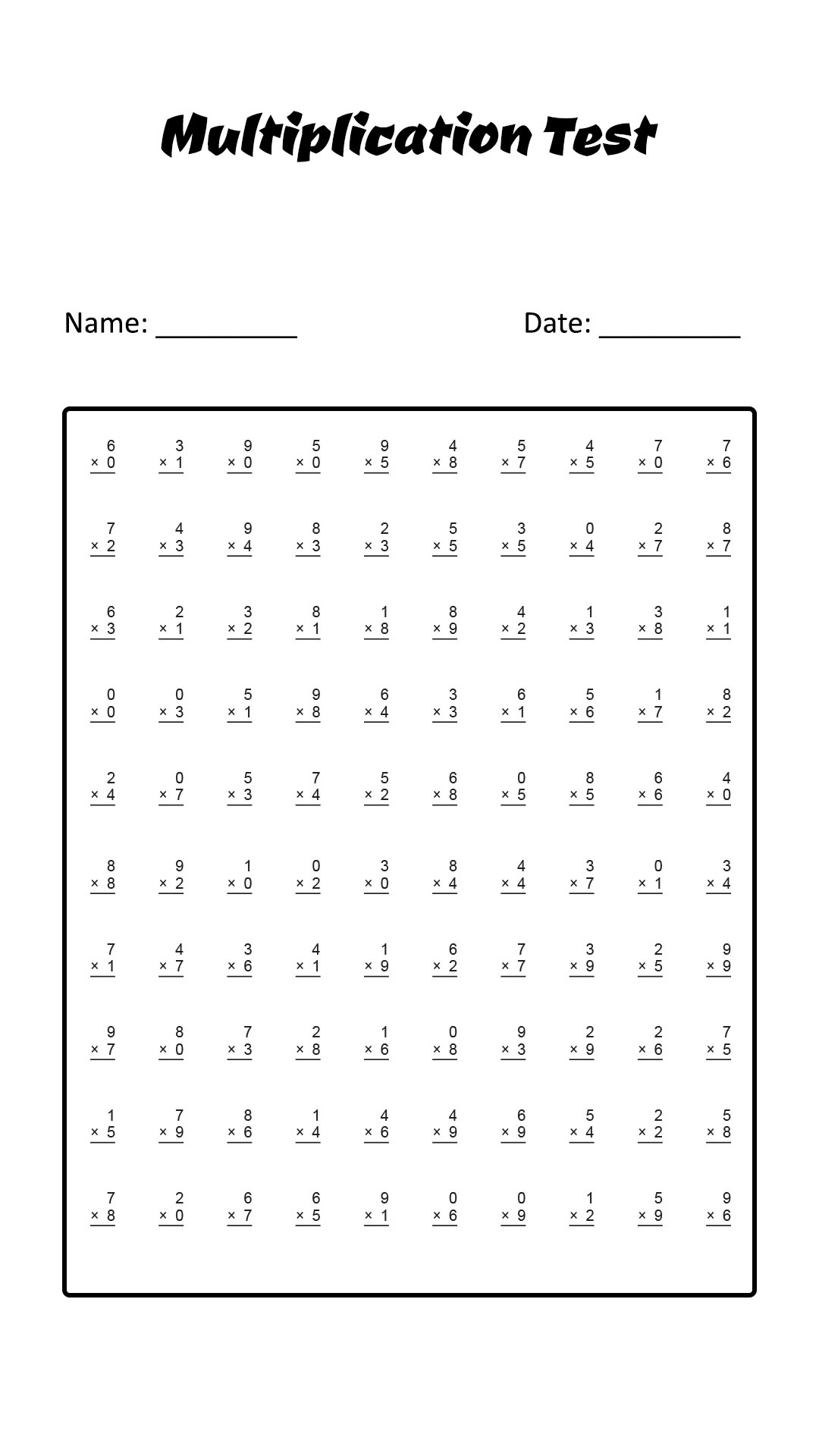 19 Timed Multiplication Worksheets Free PDF At Worksheeto