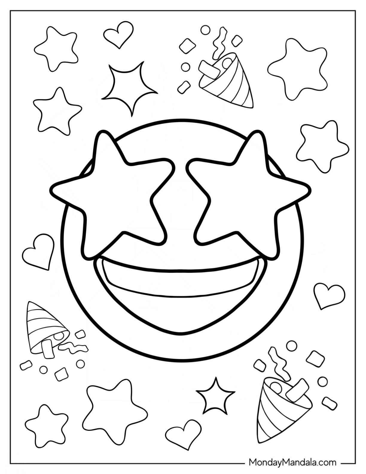 20 Emoji Coloring Pages Free PDF Printables 