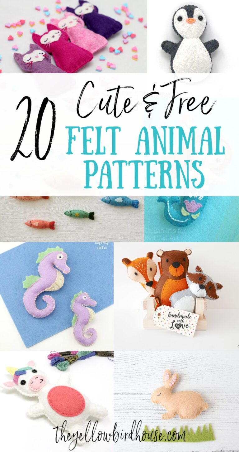 20 Super Cute Free Felt Animal Patterns The Yellow Birdhouse