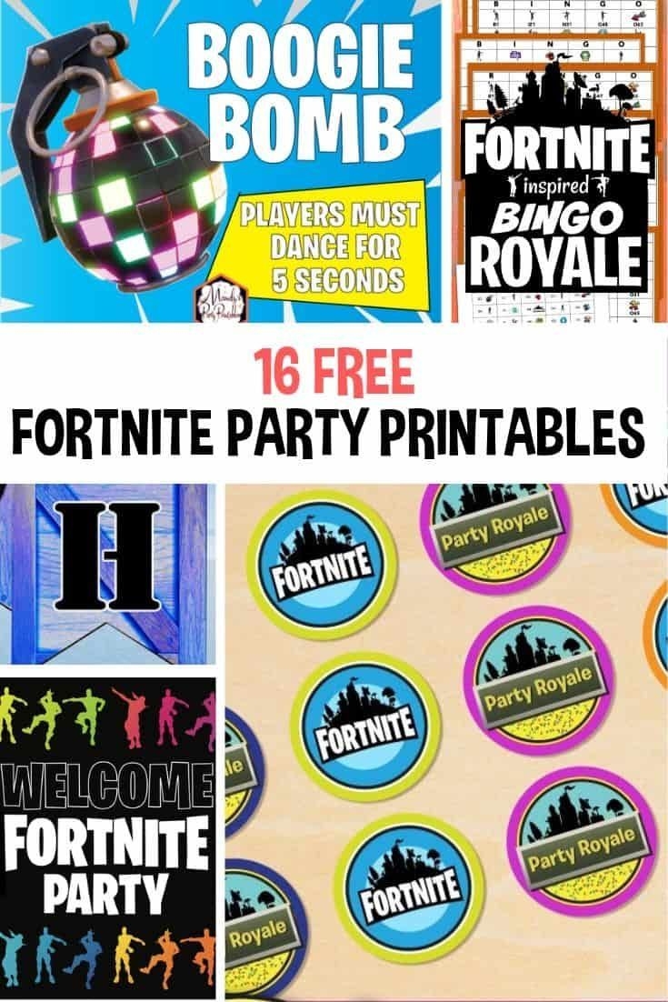 22 Free Fortnite Party Printables Party With Unicorns