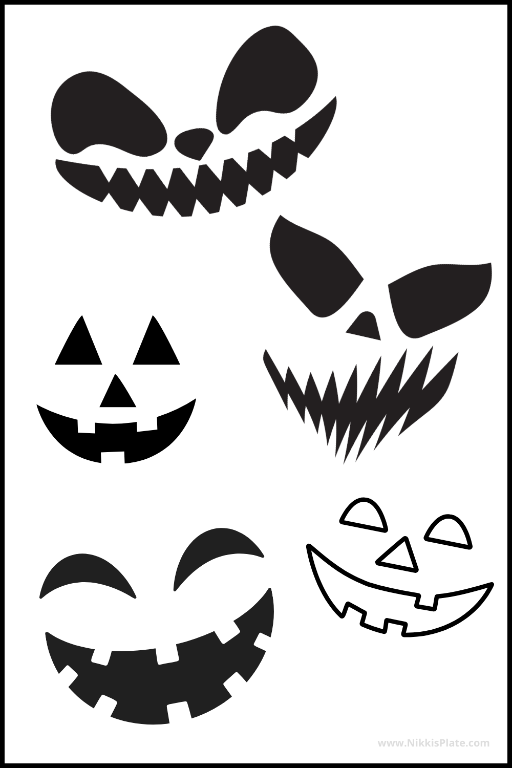 25 FREE Creepy Jack O lantern Faces Printable Stencils NP
