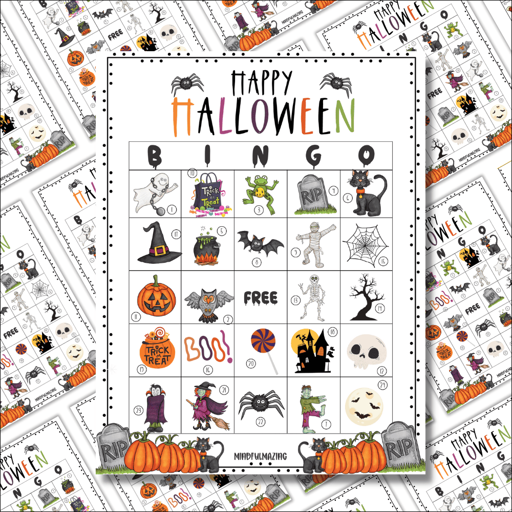 25 Free Printable Halloween Bingo Cards For Kids Mindfulmazing 25 Free Printable Halloween Bingo Cards For Kids Mindfulmazing