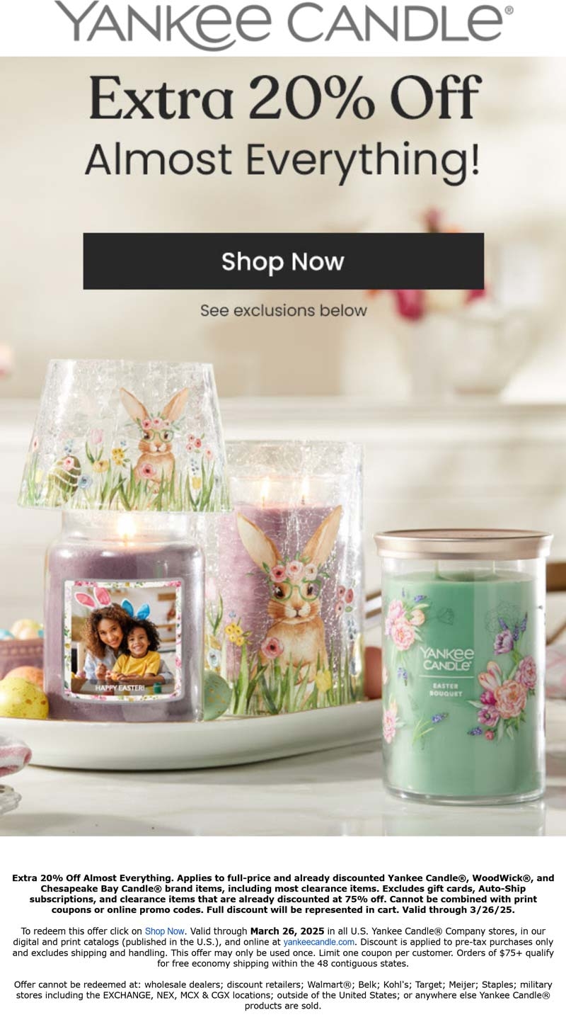 25 Off 2nd Candle Free At Yankee Candle Or Online Via Promo Code FAMILY14 Yankee Candle July 2025 Coupons Promo Codes Deals 