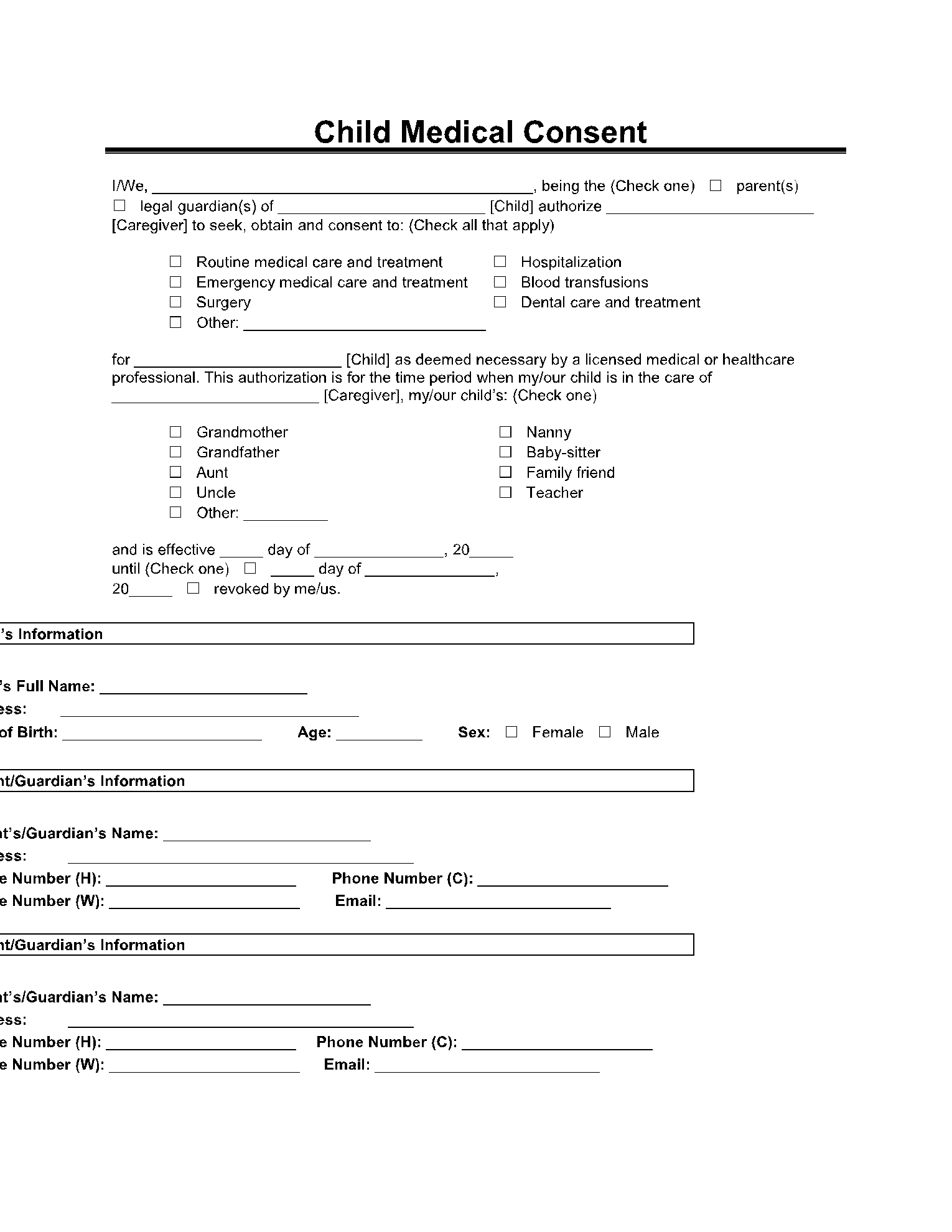 26 Printable Medical Consent Form Free To Edit Download Print CocoDoc