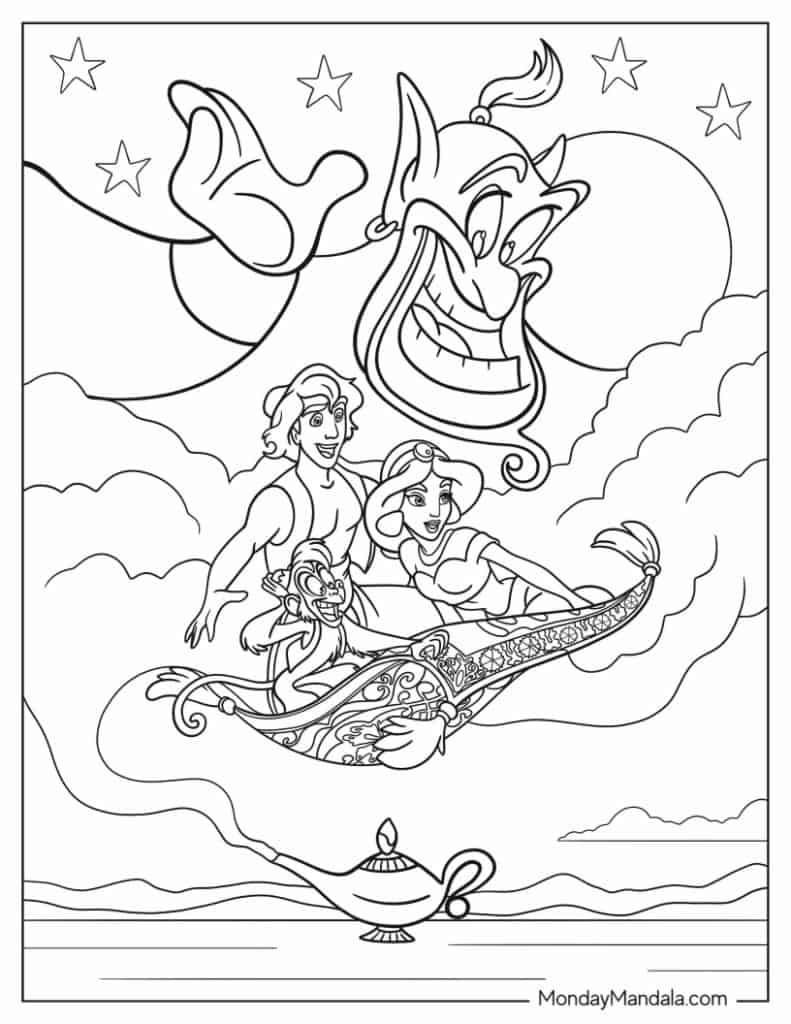 30 Aladdin Jasmine Coloring Pages Free PDF Printables 