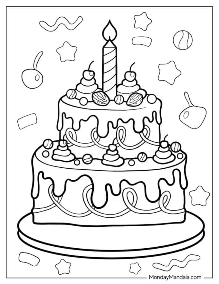 30 Cake Coloring Pages Free PDF Printables 