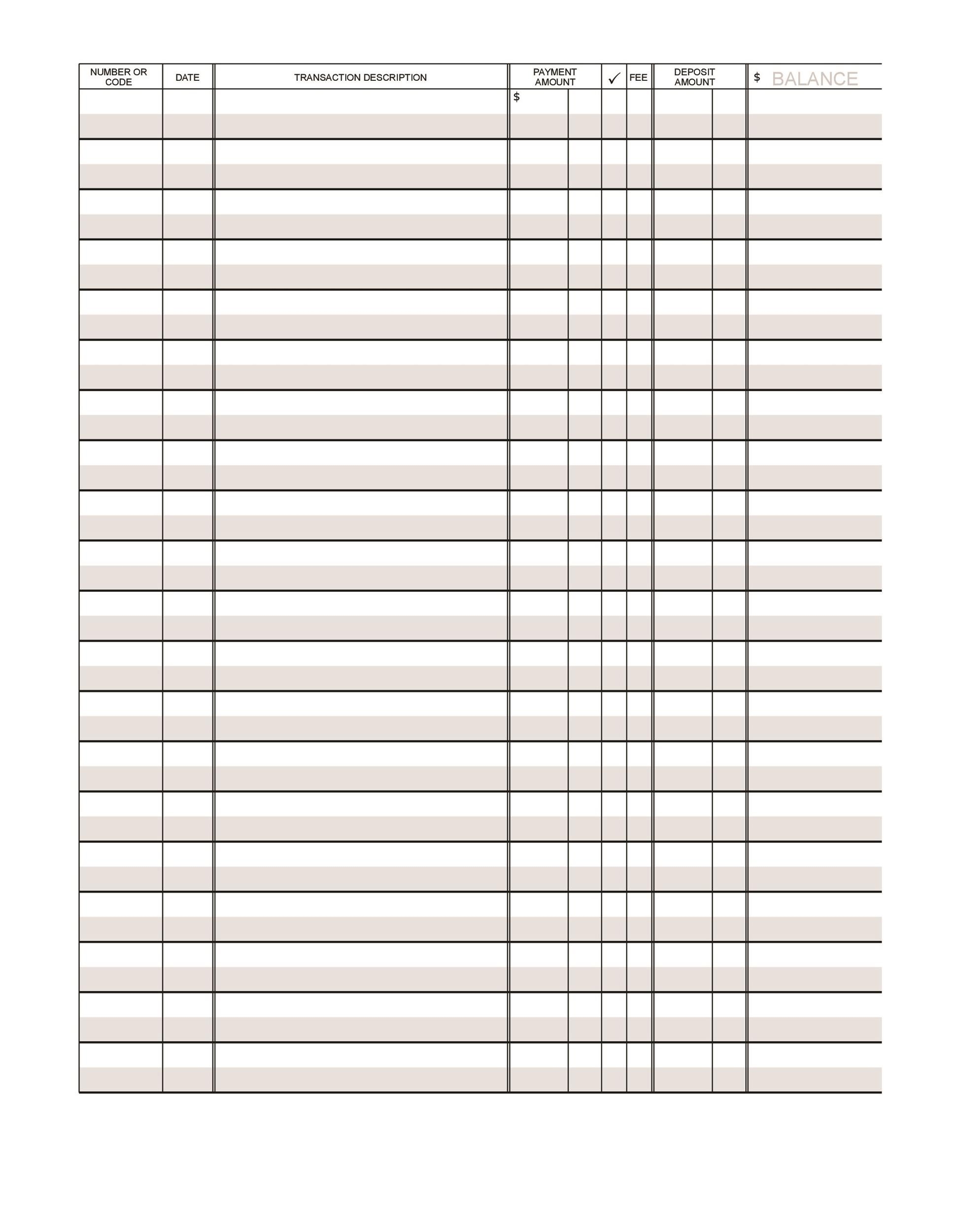 39 Checkbook Register Templates 100 Free Printable TemplateLab