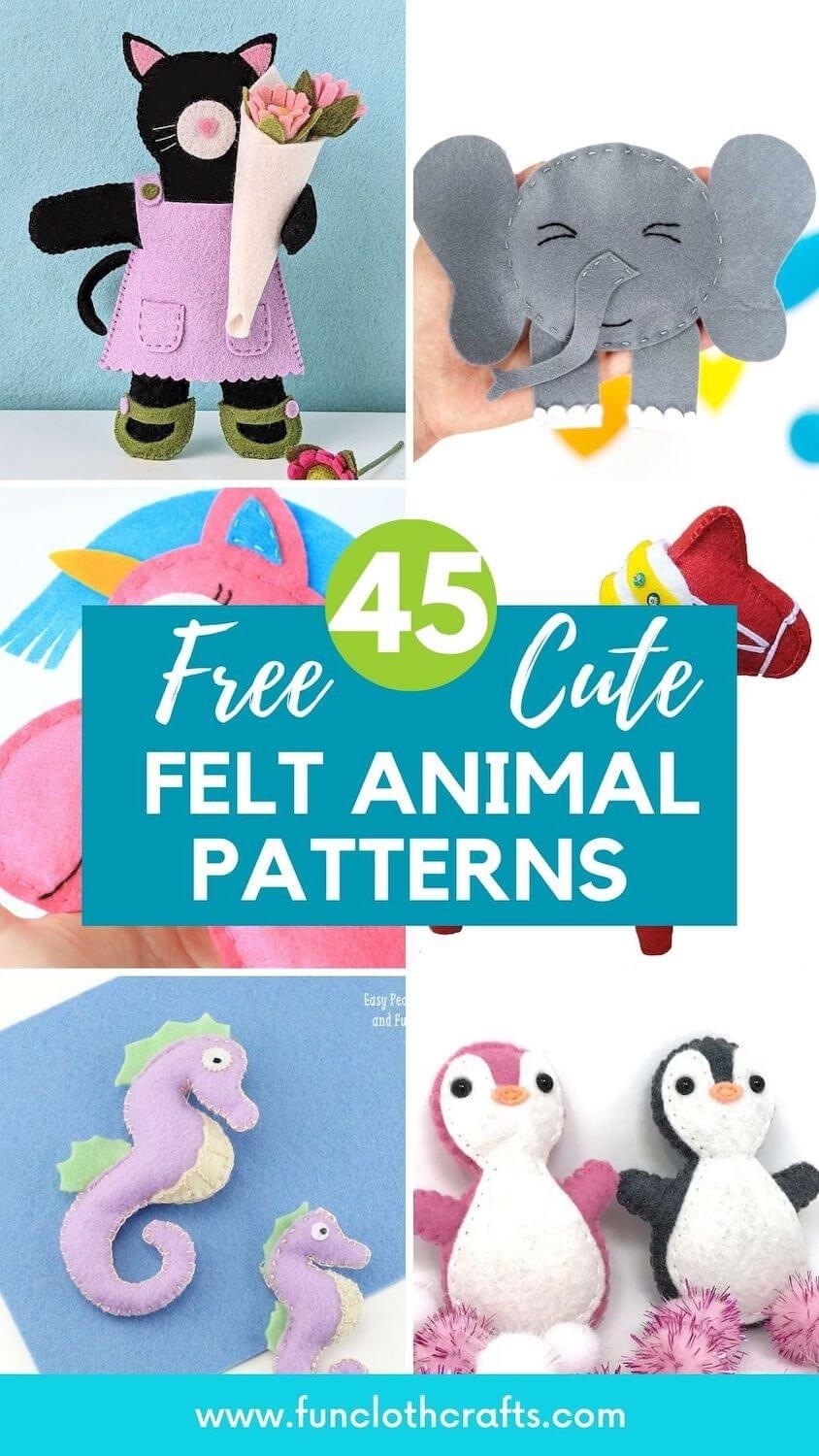 45 Free Felt Animal Patterns Fun Cloth Crafts Felt Craft Patterns