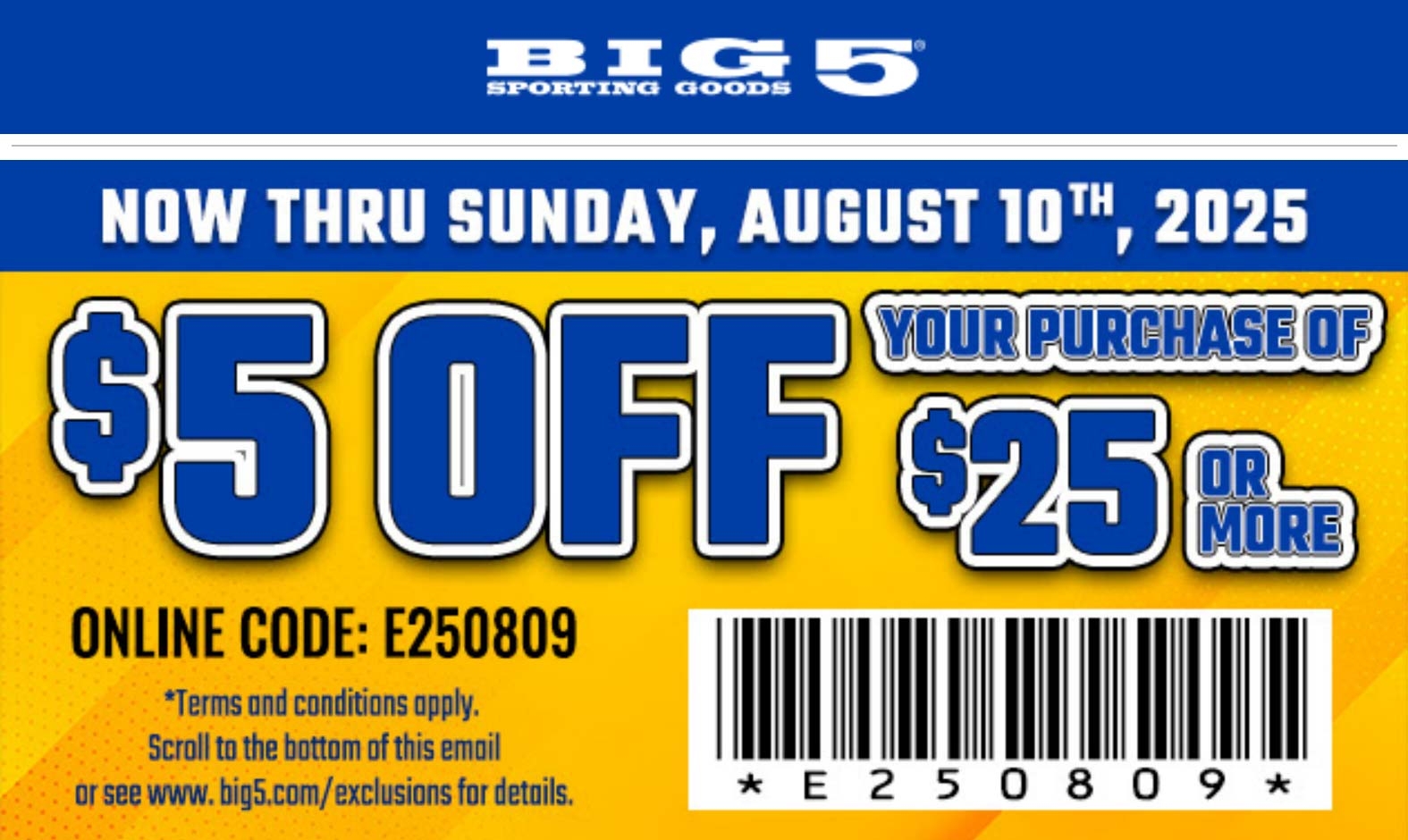 big 5 $10 off $30 printable big 5 $10 off $30 printable