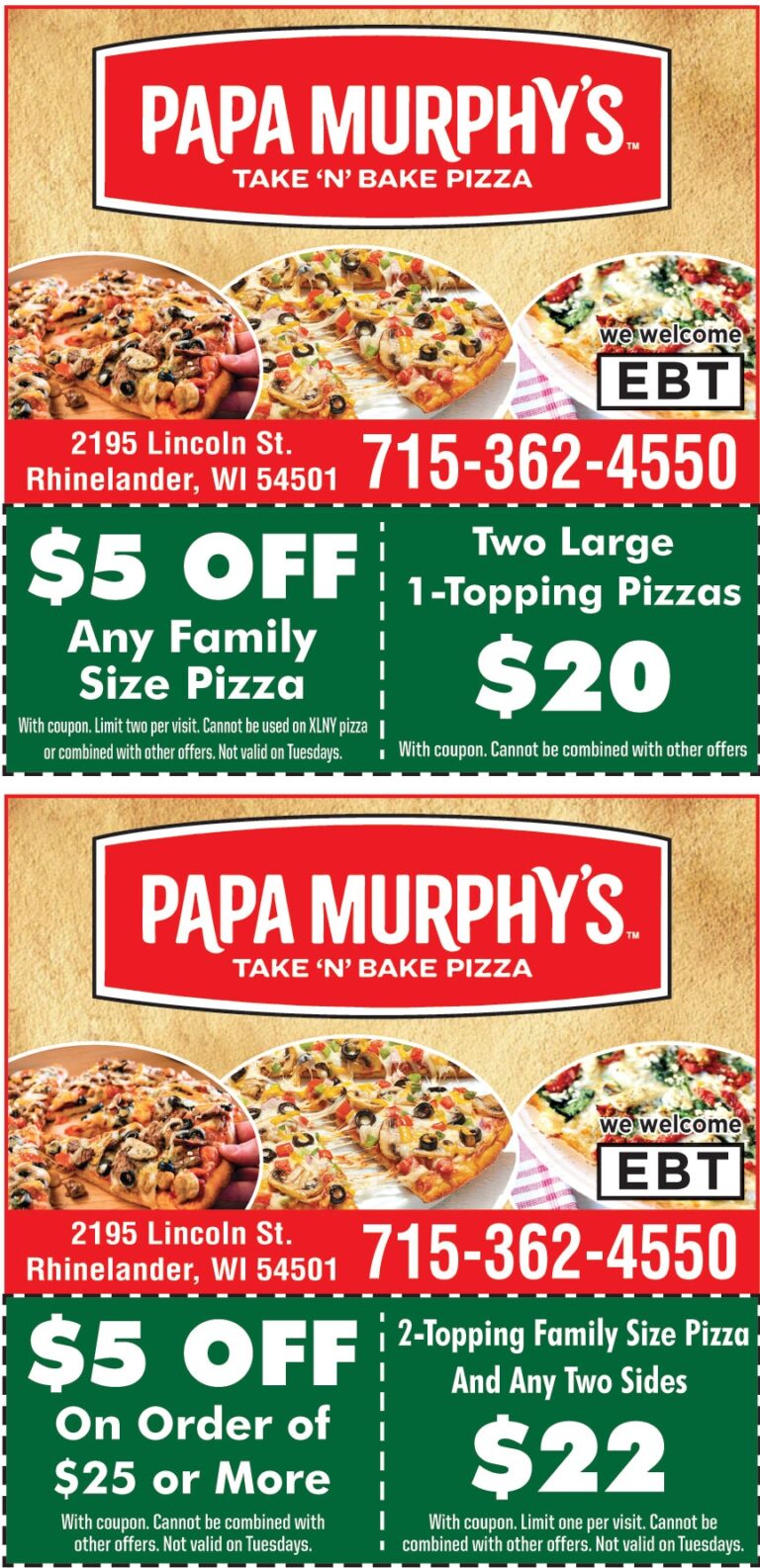  5 OFF ON ANY FAMILY SIZE PIZZA Online Printable Coupons USA Local Free Printable Shopping Coupons
