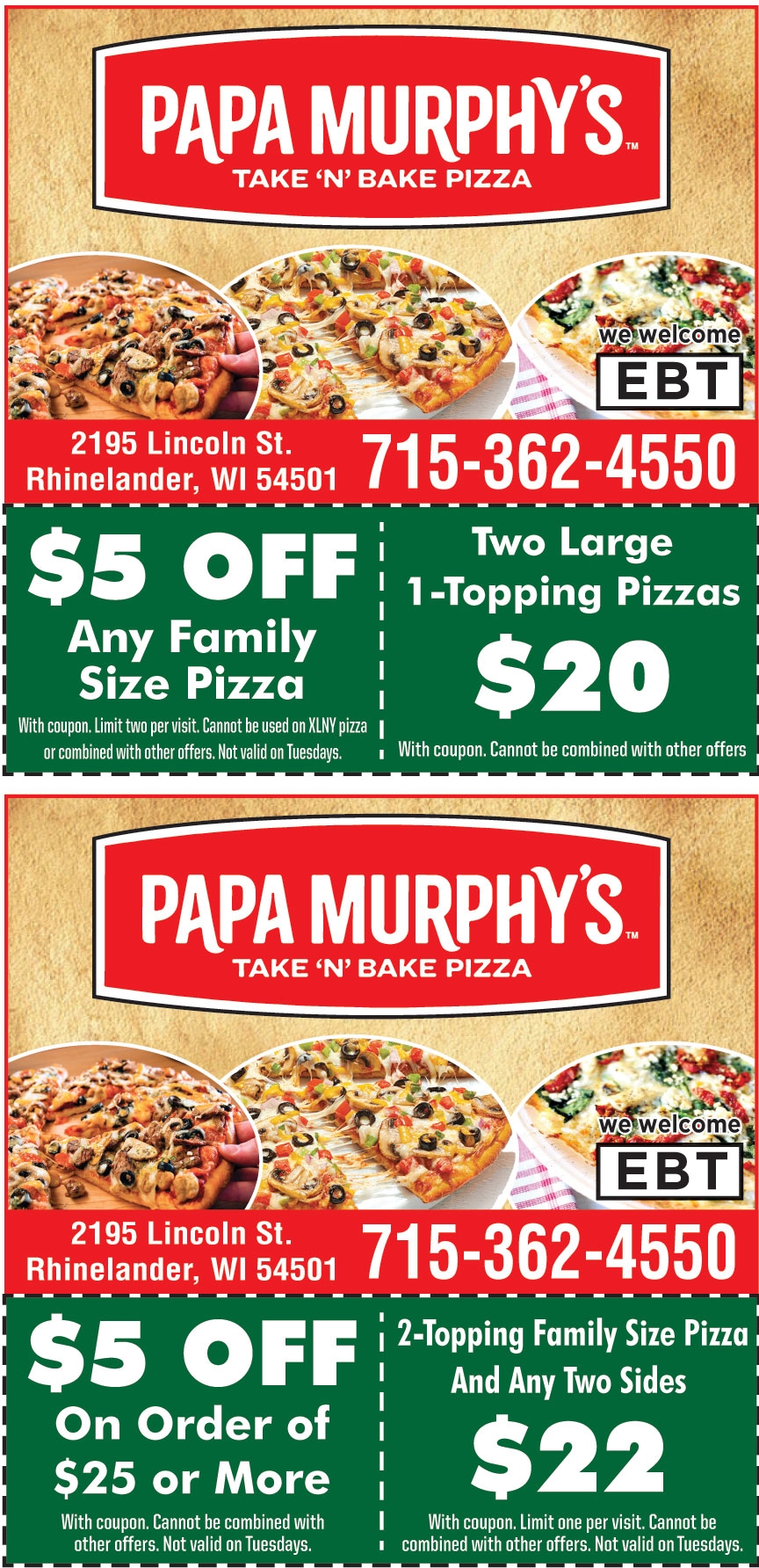  5 OFF ON ANY FAMILY SIZE PIZZA Online Printable Coupons USA Local Free Printable Shopping Coupons