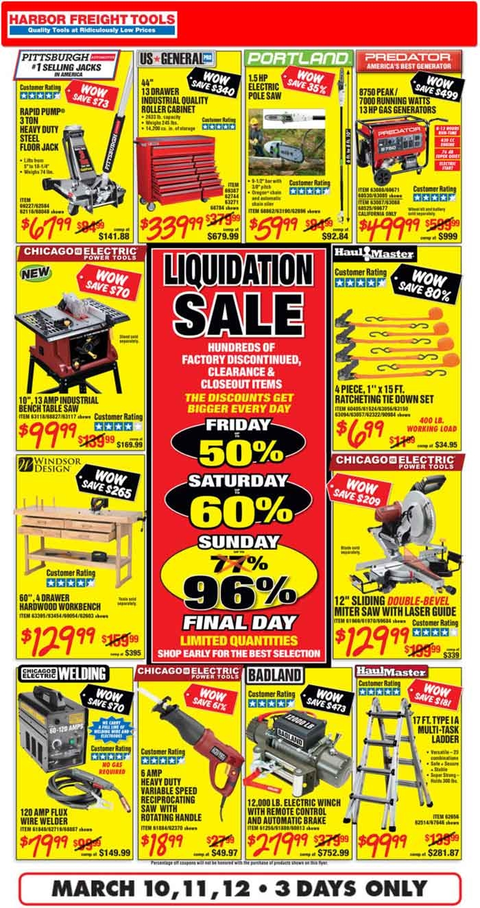 50 Off Fri 60 Sat 96 Sun At Harbor Freight Tools Harbor Freight Tools August 2025 Coupons Promo Codes Deals 