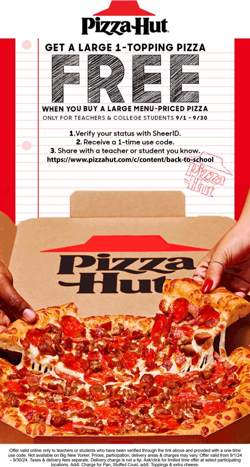50 Off Pizzas Online At Pizza Hut No Code Needed Pizza Hut August 2025 Coupons Promo Codes Deals 