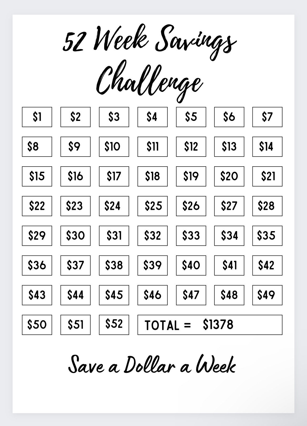 52 Week Saving Challenge saving Log saving Jar savings Challenge money Saving Challenge weekly Savings 52 Week Savings Challenge savings Etsy