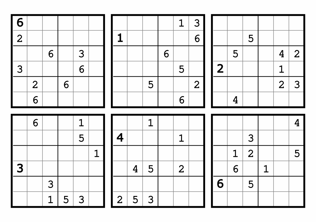6 X 6 Sudoku 7 Free PDF Printables Printablee Worksheets Library