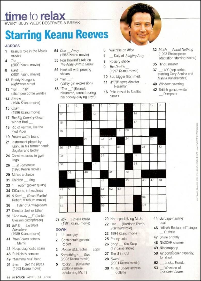 people magazine crossword puzzles printable