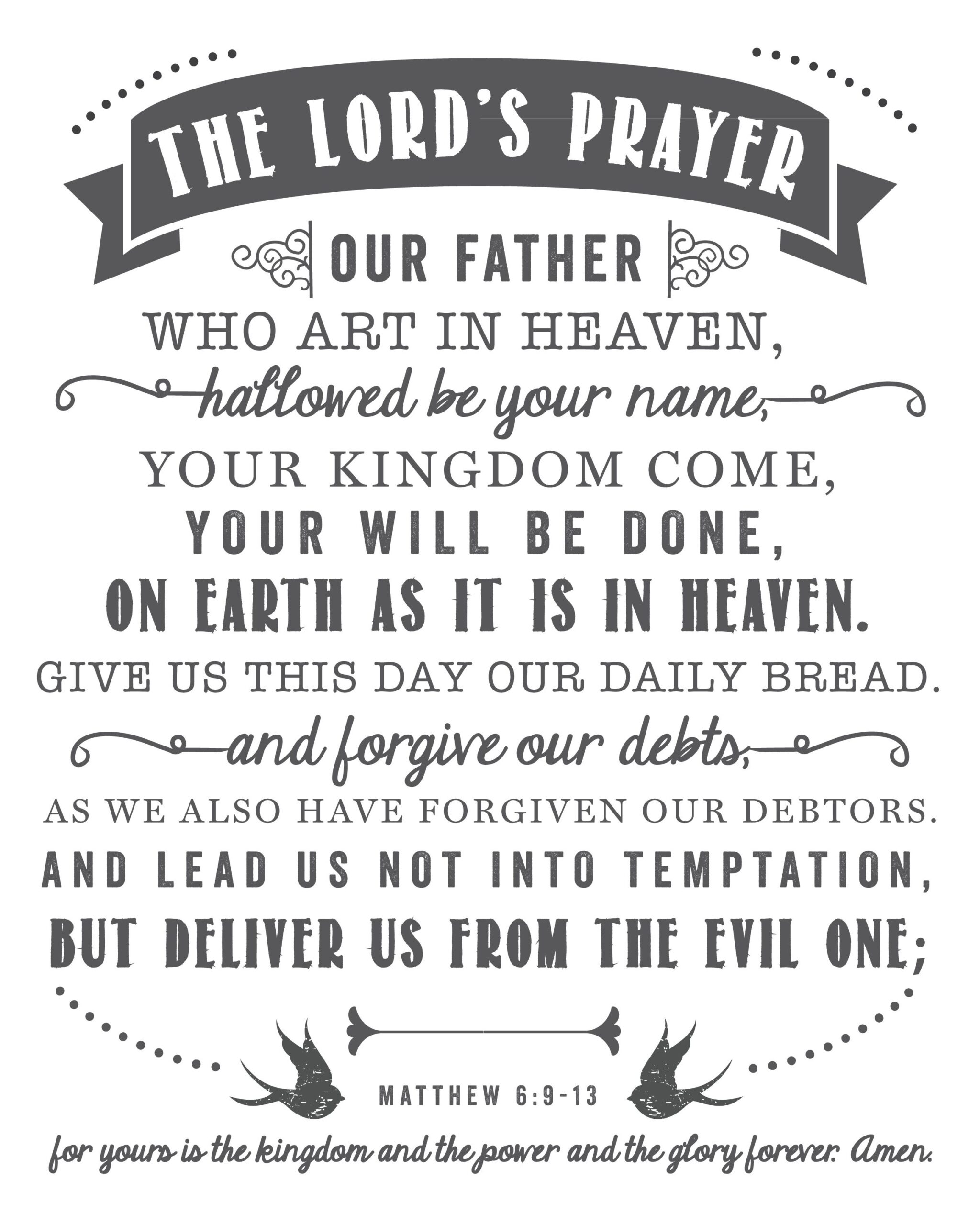 the lord's prayer printable the lord's prayer printable