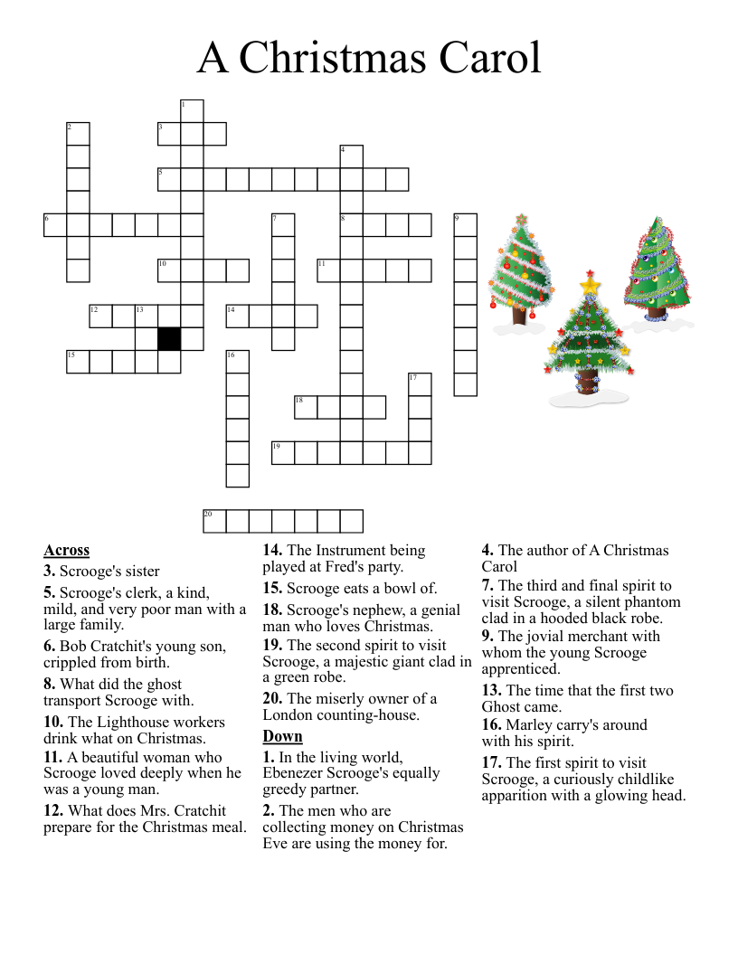christmas crossword printable