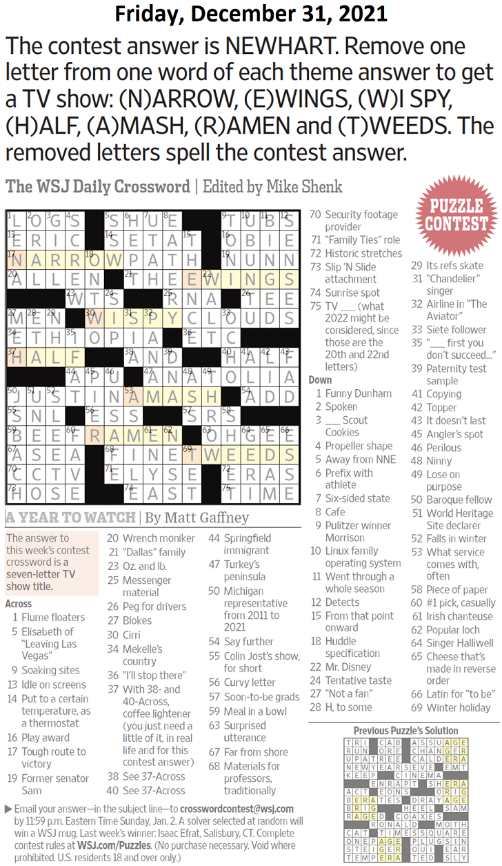 A Year To Watch December 31 2021 Page 14 XWord Muggles Forum