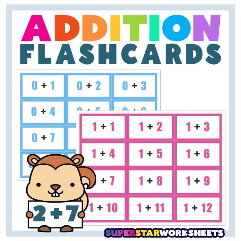 Addition Flashcards Superstar Worksheets