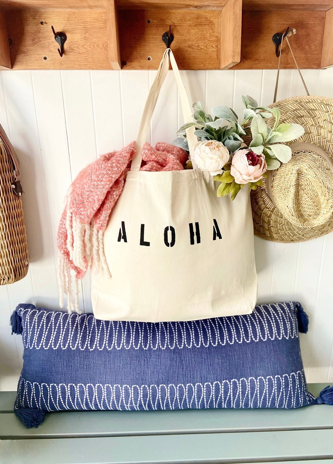 ALOHA Over Sized Canvas Tote Bag Bag For Hawaii Summer Bag Big Beach Bag Honeymoon Beach Bag Shopping Bag Hawaii Bag Travel Bag Gift Etsy