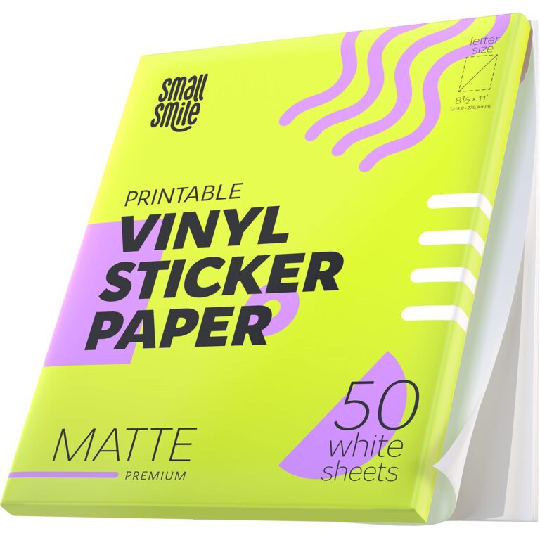 Amazon Premium Printable Vinyl Sticker Paper For Inkjet Printer And Laser 50 White Matte Sticker Paper Waterproof Durability Adhesive Paper 8 5 X 11 Fast Dry Holds Ink Well Great