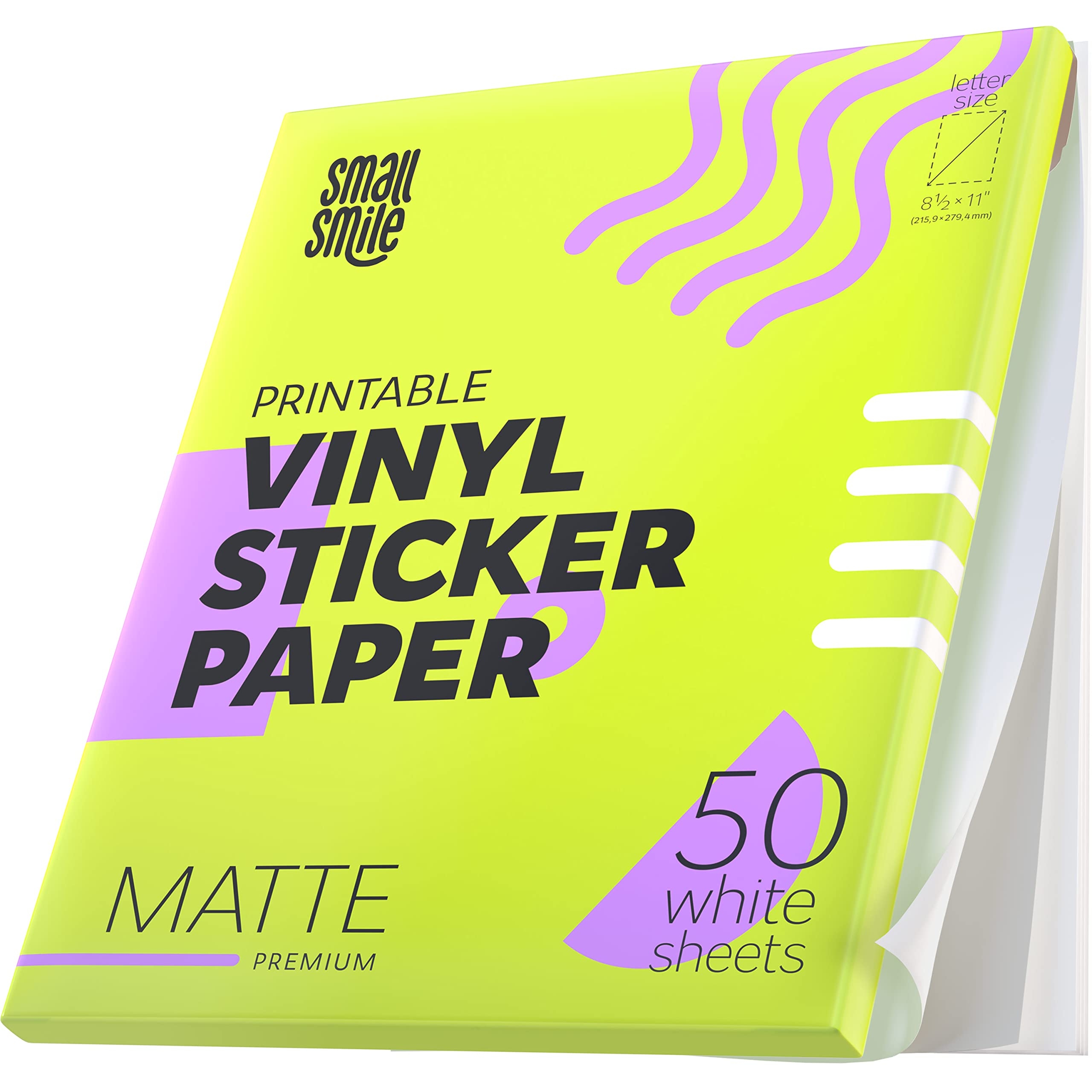 Amazon Premium Printable Vinyl Sticker Paper For Inkjet Printer And Laser 50 White Matte Sticker Paper Waterproof Durability Adhesive Paper 8 5 X 11 Fast Dry Holds Ink Well Great Amazon Premium Printable Vinyl Sticker Paper For Inkjet Printer And Laser 50 White Matte Sticker Paper Waterproof Durability Adhesive Paper 8 5 X 11 Fast Dry Holds Ink Well Great