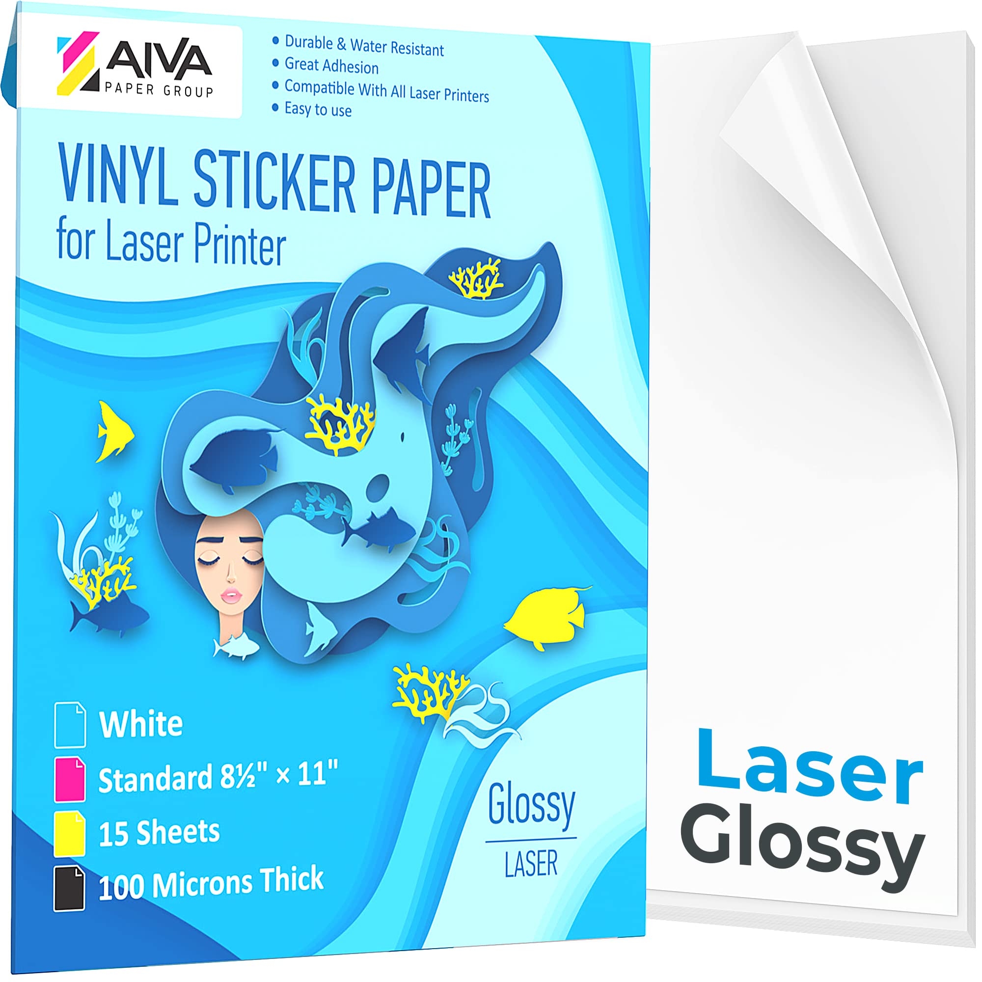 Amazon Printable Vinyl Sticker Paper For Laser Printer Glossy White 15 Self Adhesive Sheets Waterproof Decal Paper Standard Letter Size 8 5 x11 Office Products Amazon Printable Vinyl Sticker Paper For Laser Printer Glossy White 15 Self Adhesive Sheets Waterproof Decal Paper Standard Letter Size 8 5 x11 Office Products