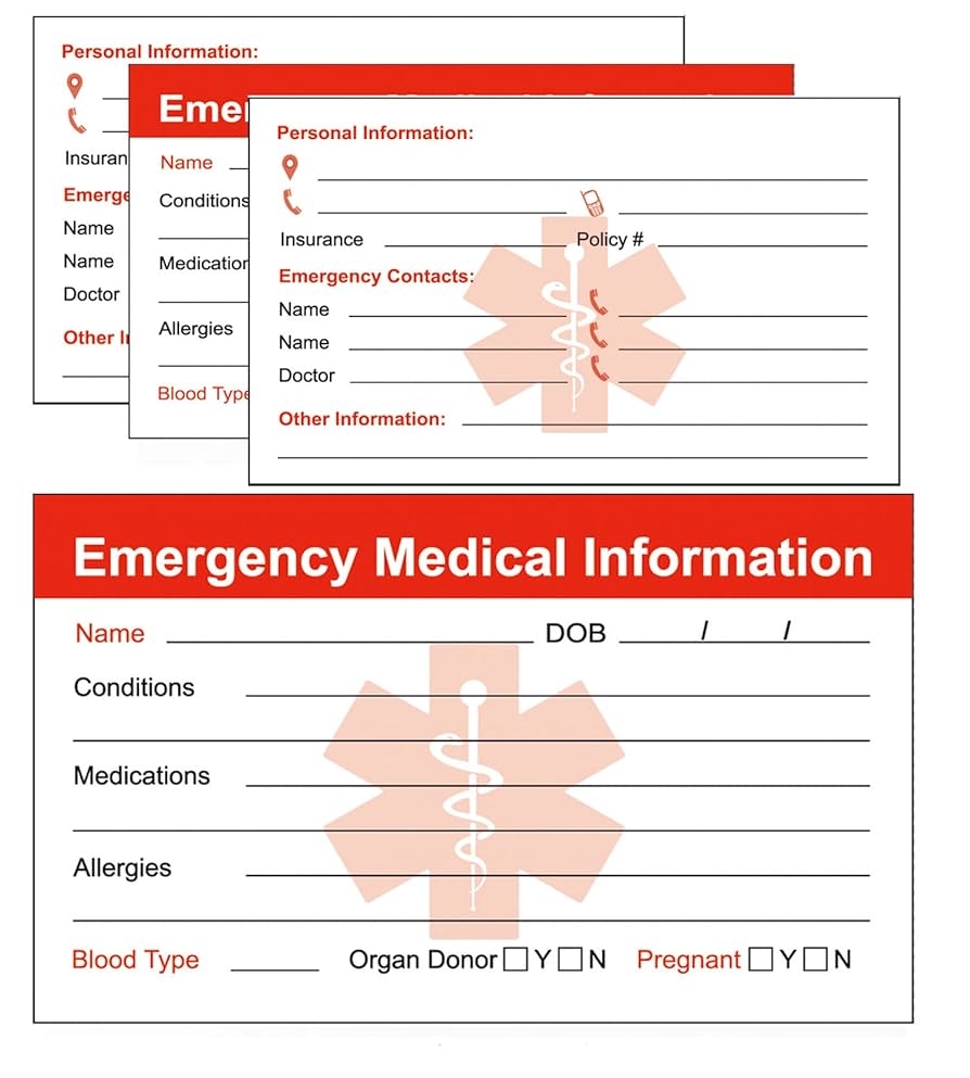 Amazon RXBC2011 Emergency Medical Information ID Card Pack Of 5 Office Products Amazon RXBC2011 Emergency Medical Information ID Card Pack Of 5 Office Products