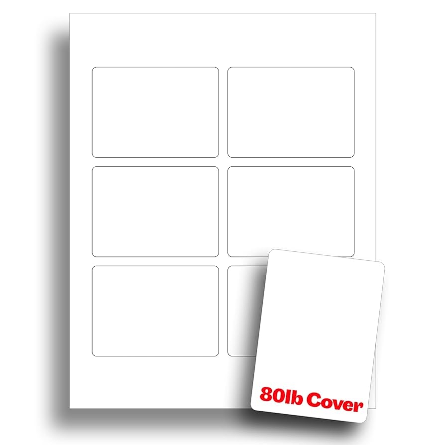 Amazon White Printable Playing Card Paper Blank Playing Cards For Inkjet Laser Printers Heavyweight 80lb Cover 10 Sheets 60 Blank Playing Cards Arts Crafts Sewing