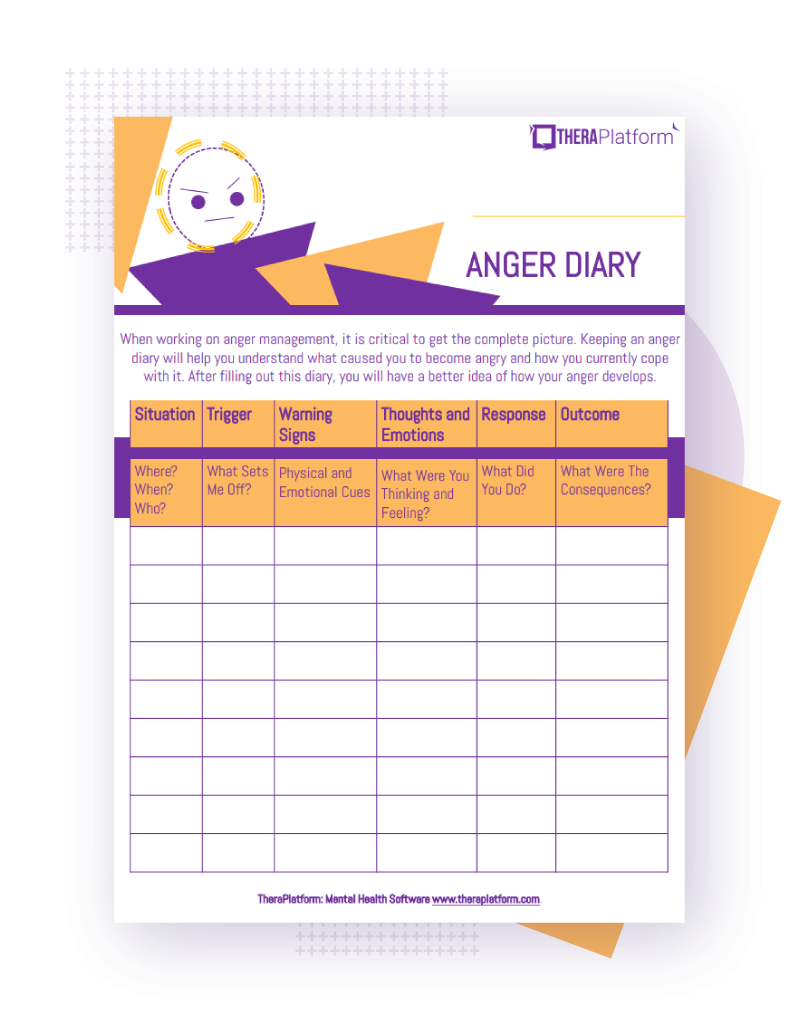 Anger Diary Worksheet