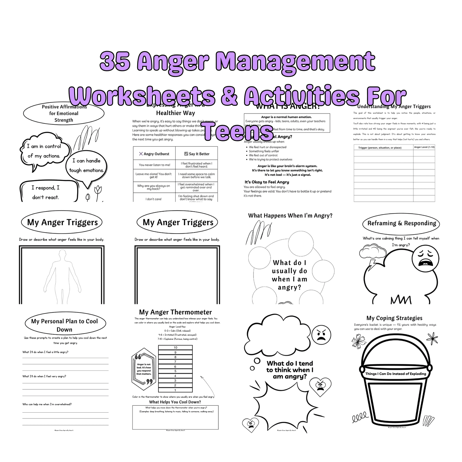 Anger Management Worksheets For Teens