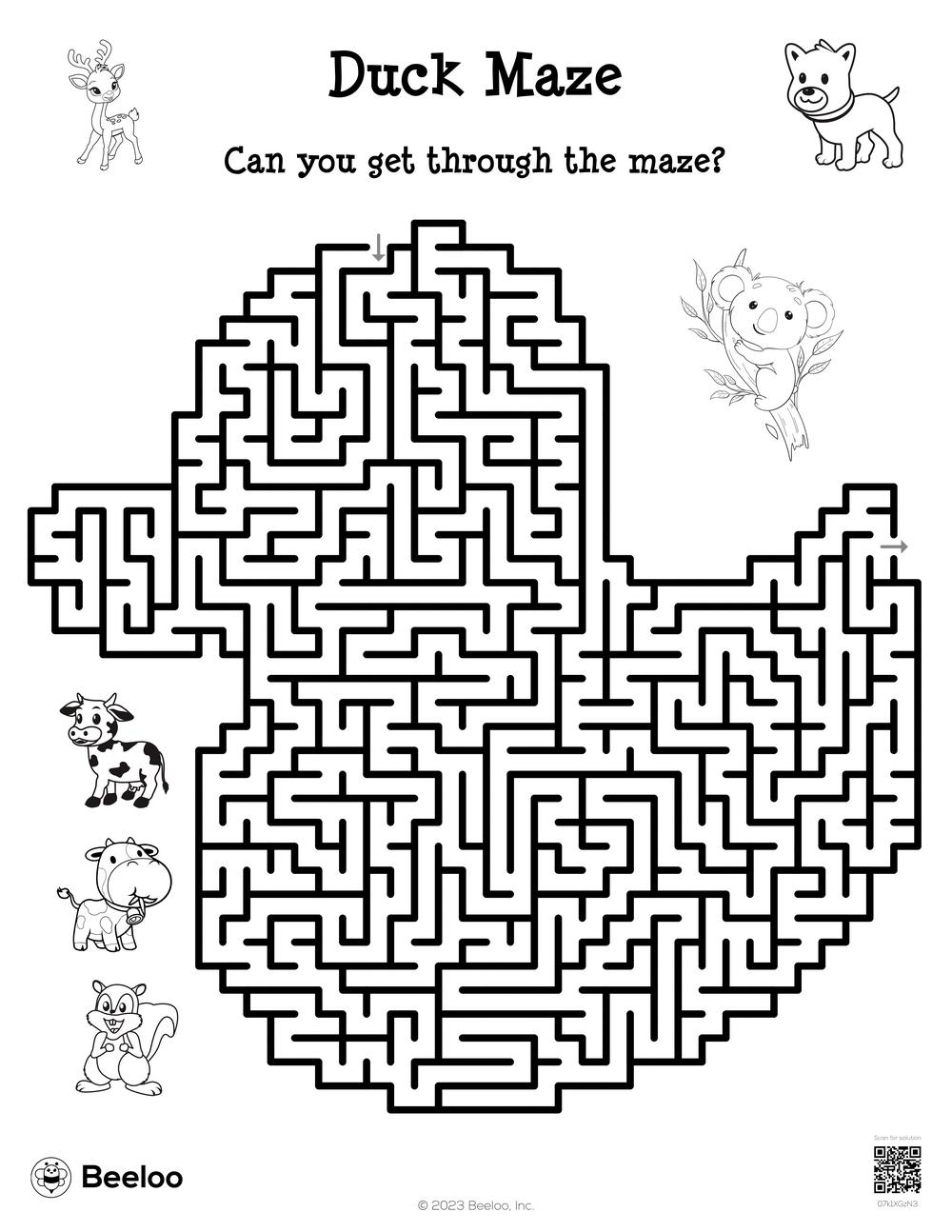 Animal themed Mazes Beeloo Printable Crafts And Activities For Kids