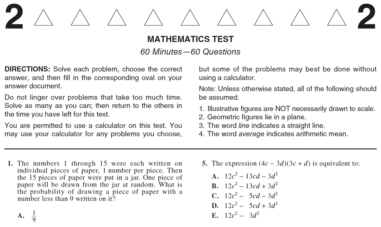 Answer Explanations For The 2021 22 ACT Math Test Piqosity