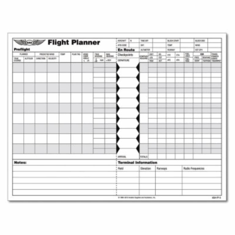 ASA FLIGHT PLANNER PAD Aviation Parts Inc 