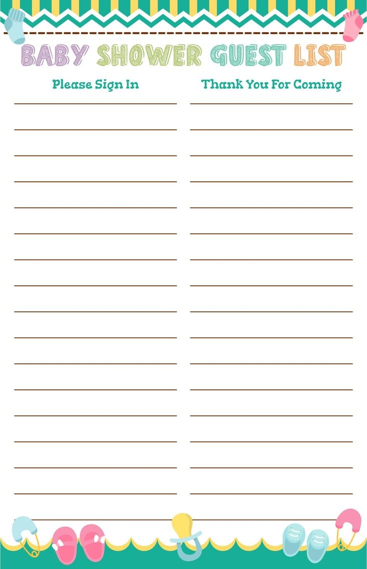 Baby Shower Sign In Sheet 10 Free PDF Printables Printablee