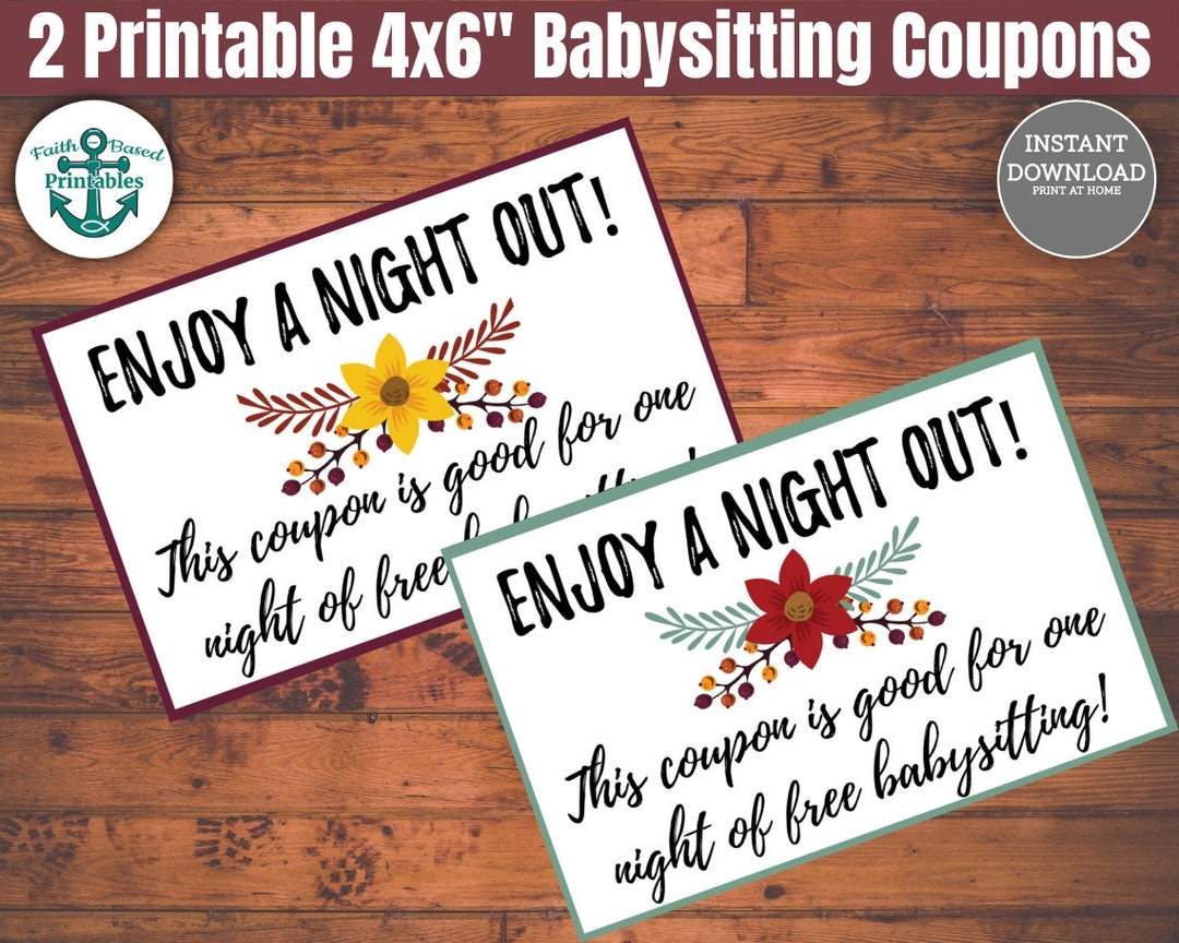 Babysitting Coupon Download Baby Sitting Coupon Printable Coupon Book Template Valentine Coupon Book Babysitting Coupon Gift Coupon Book DIY Etsy