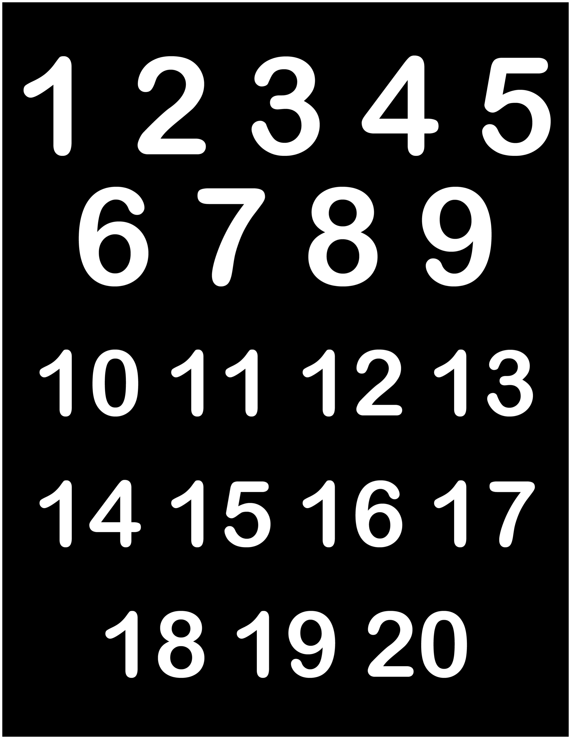 Back To School Tracing Large Numbers 1 20 With Black Worksheets Made By Teachers