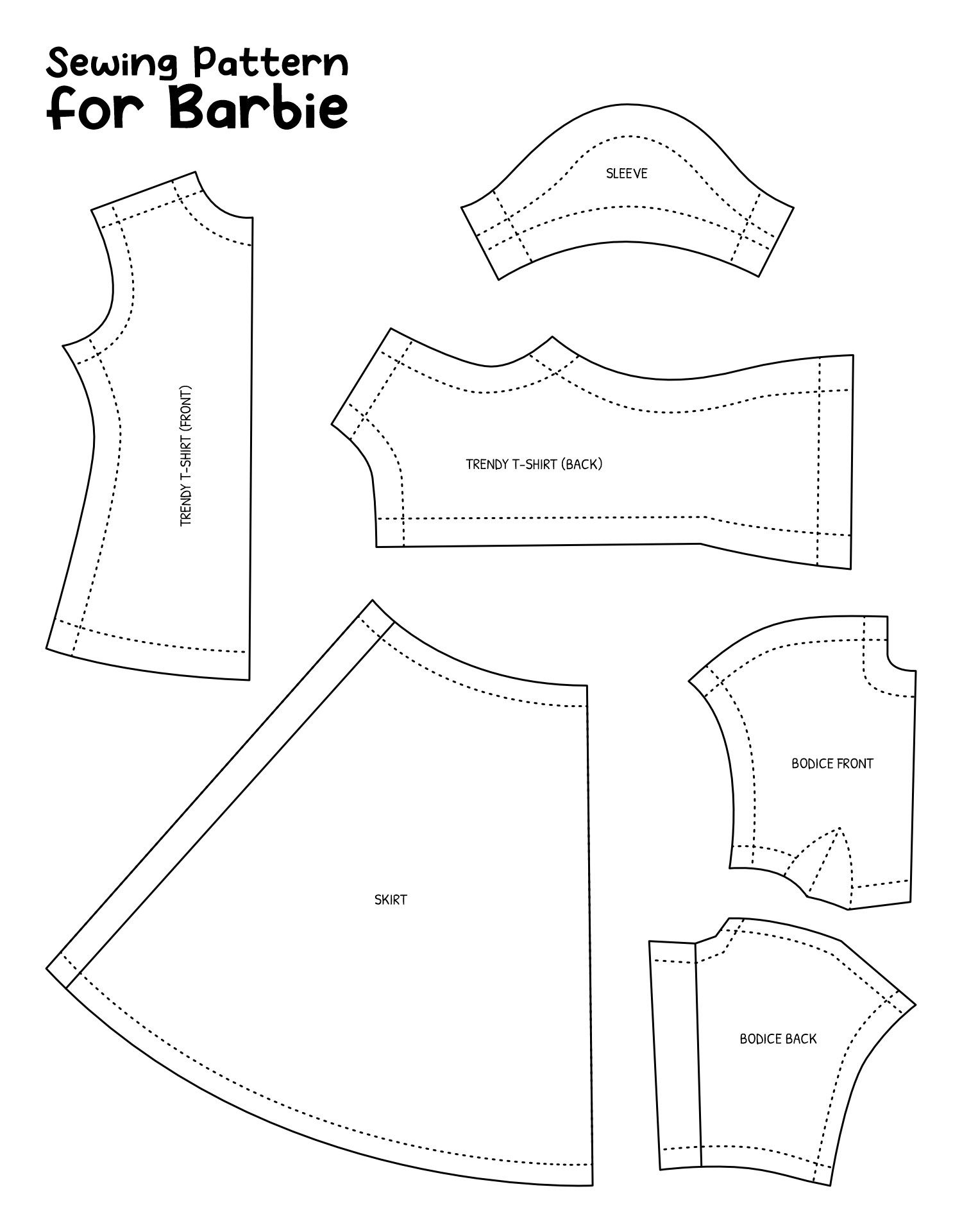 Barbie Clothes Templates 20 Free PDF Printables Printablee Barbie Clothes Templates 20 Free PDF Printables Printablee