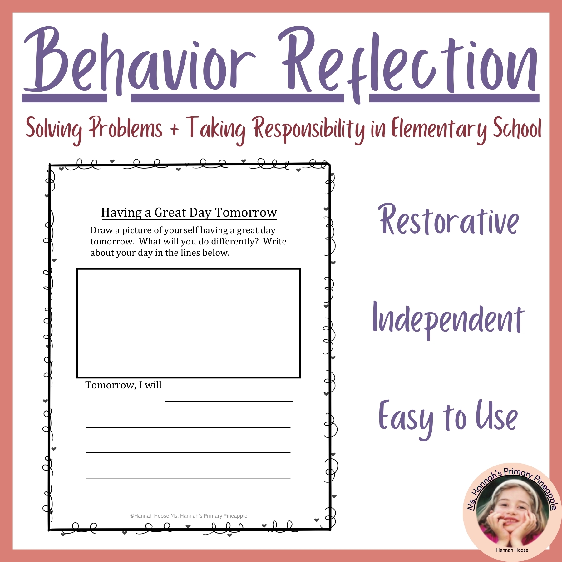 Behavior Reflection Restorative Justice Independent Work Packet Activities ISS Classful Behavior Reflection Restorative Justice Independent Work Packet Activities ISS Classful